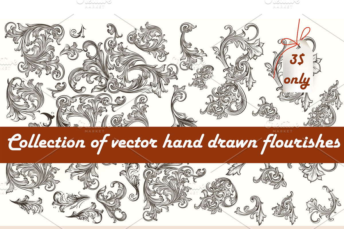 Set of vector flourishes in Objects - product preview 8