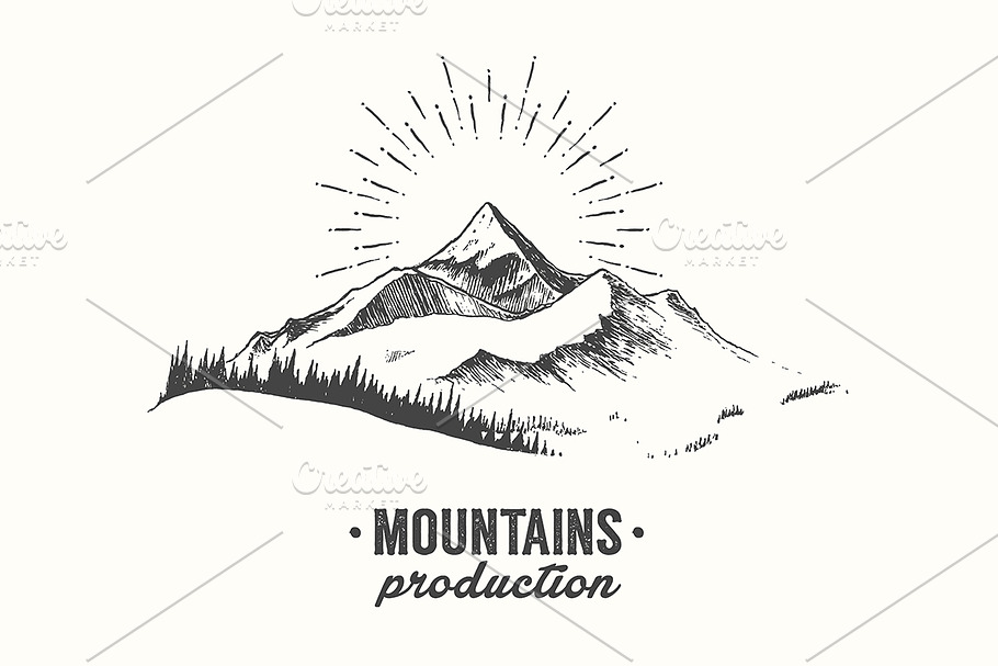 Mountain with fir forest in Illustrations - product preview 8