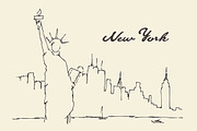 Sketch of New York city skyline