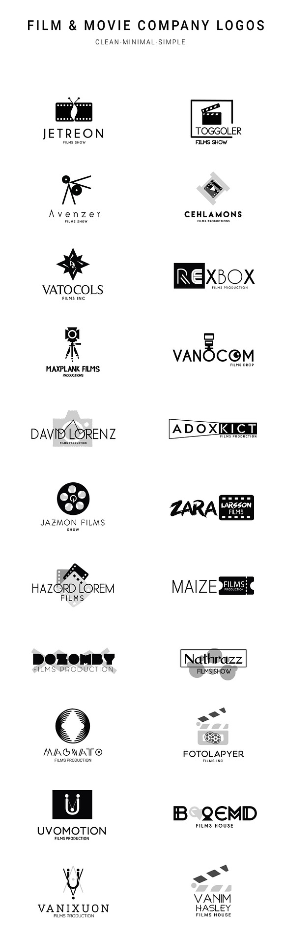 Camera,Movie & Film Production Logos in Logo Templates - product preview 2