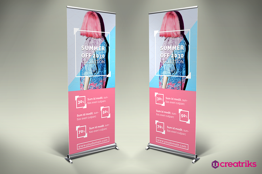 Fashion Roll Up Banner in Presentation Templates - product preview 8