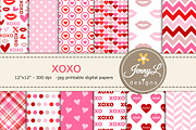 xoxo Valentine Digital papers
