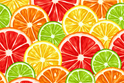 Patterns with citrus fruits slices.
