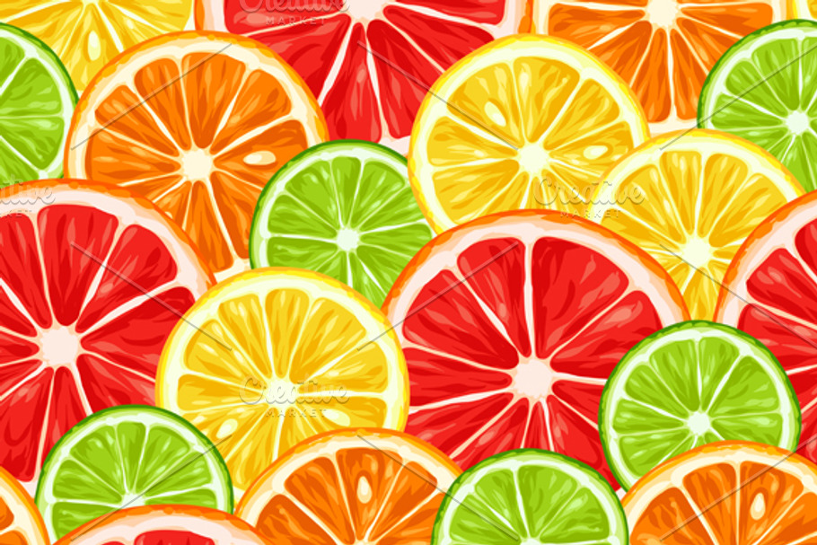 Patterns with citrus fruits slices. in Patterns - product preview 8