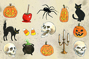 Halloween Watercolor Illustrations