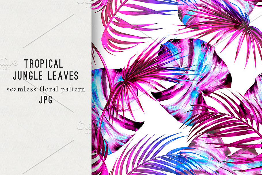 Tropical jungle leaves pattern in Patterns - product preview 8