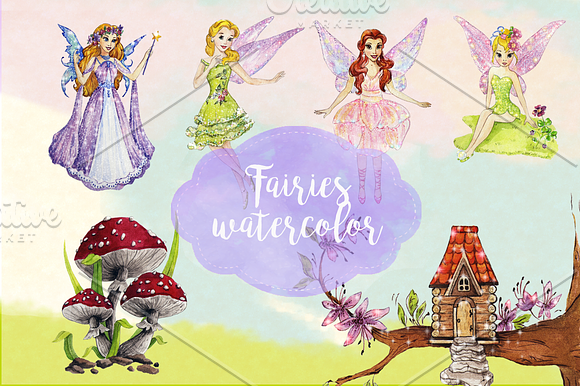 Fairies Clipart Images in Illustrations - product preview 4