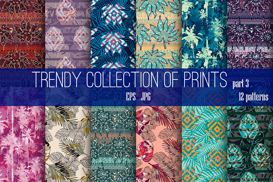 12 trendy tropical pattern. in Patterns - product preview 8