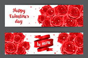 Happy Valentine day banners.