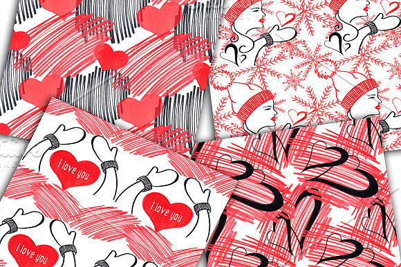 February Digital Papers Pack in Patterns - product preview 2