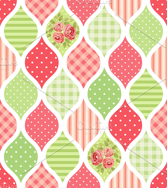 Patchwork seamless patterns set#7 in Patterns - product preview 6