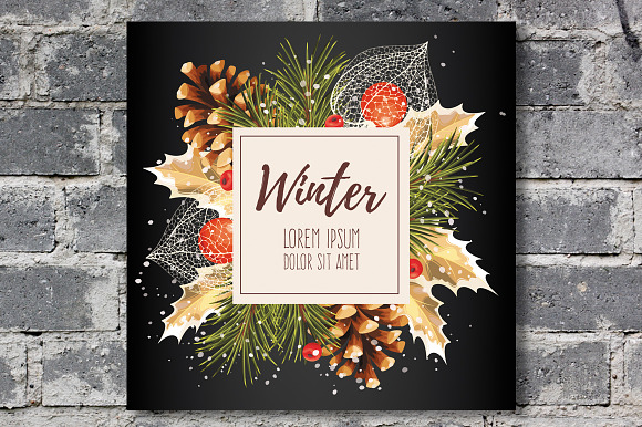 Winter Cards  in Postcard Templates - product preview 2