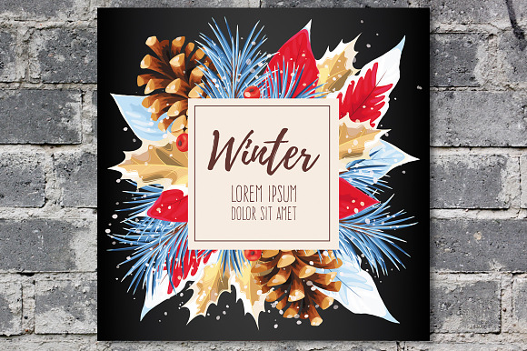 Winter Cards 2 in Postcard Templates - product preview 2