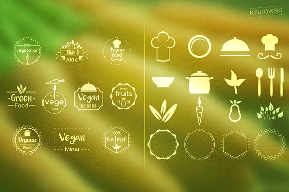 Vegan Food Badges Logos in Logo Templates - product preview 3