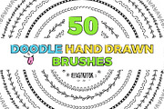 50 Doodle hand drawn brushes -BUNDLE