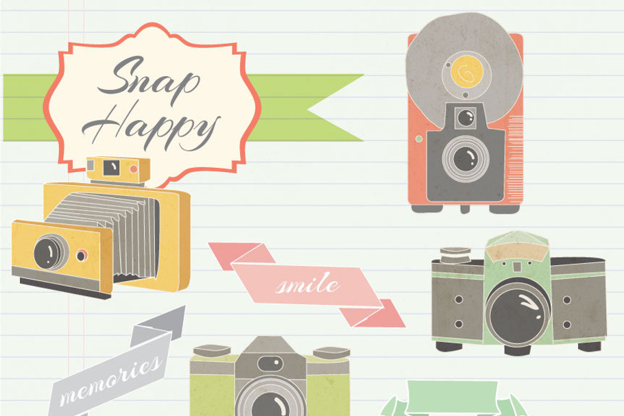 Vintage Cameras clipart and paper in Graphics - product preview 8