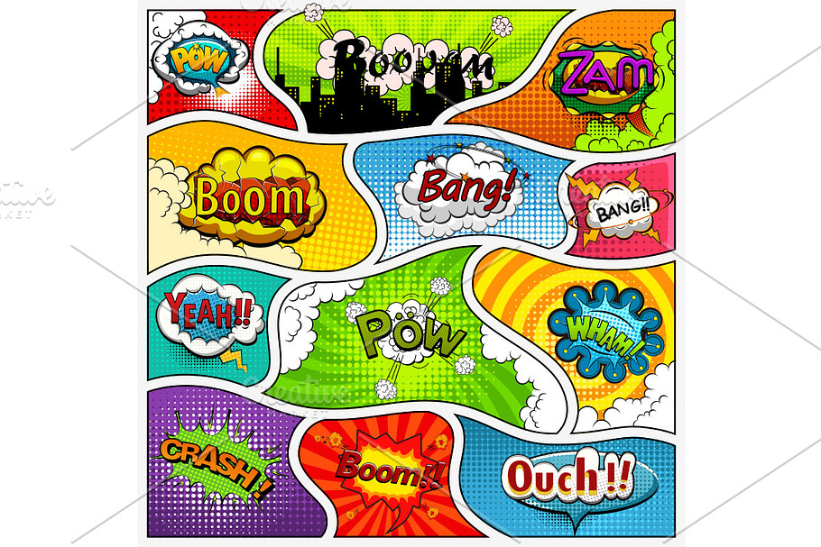 Comic book page background in Illustrations - product preview 8