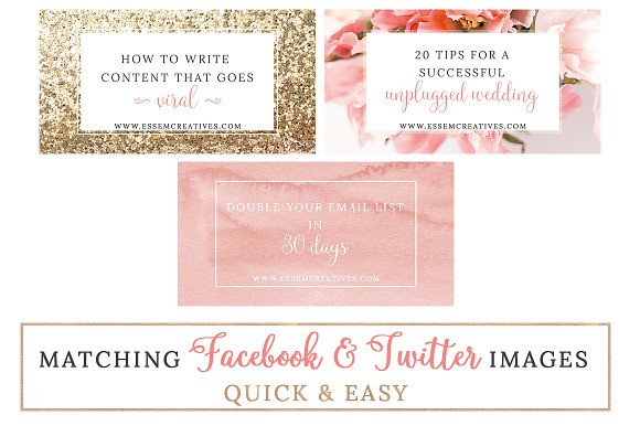Blush & Gold Social Media Templates in Social Media Templates - product preview 4