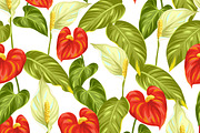 Seamless patterns with flowers.
