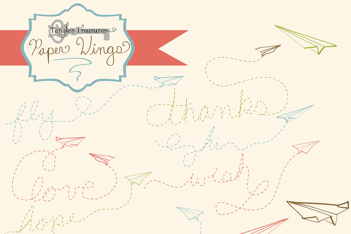 Paper Airplane Clipart Set in Graphics - product preview 8