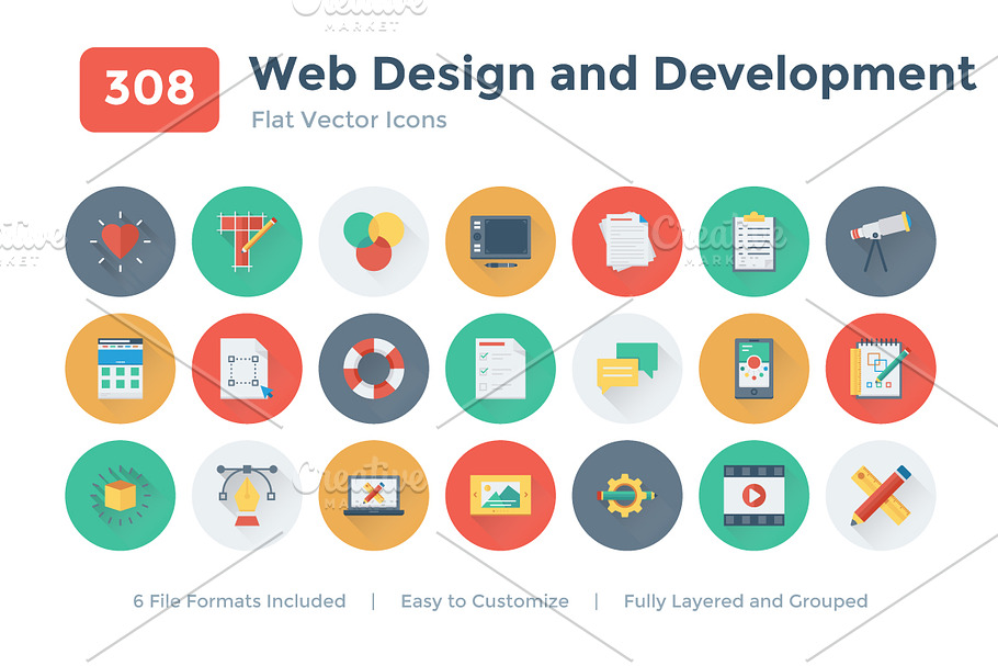 308 Web Design and Development Icons