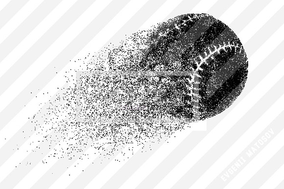 Silhouette of baseball ball in Illustrations - product preview 1