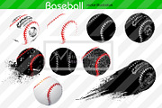 Silhouettes of baseball balls. Set