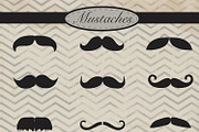 Mustaches digital clipart