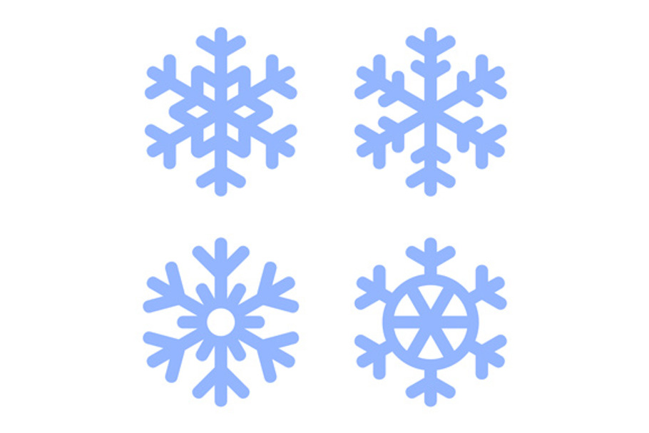 Snowflake Icons and Backgrounds Set
