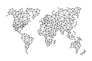 Triangle Polygonal Style World Map