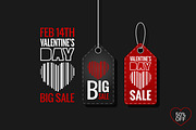 Valentines Day Set of Sale Tags