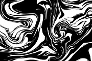 Black ink splash with swirls