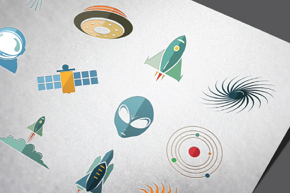 Planet Space Flat Icon Symbol in Graphics - product preview 1