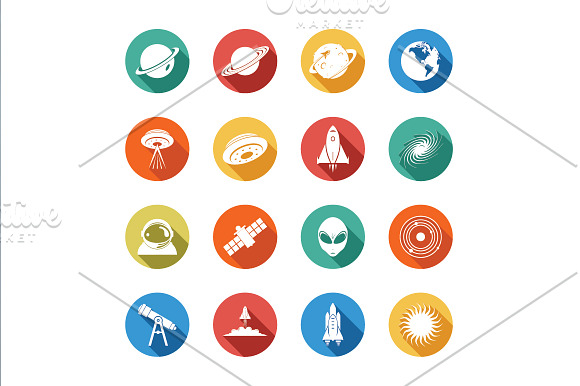Planet Aerospace Circle Icon Symbol in Graphics - product preview 3