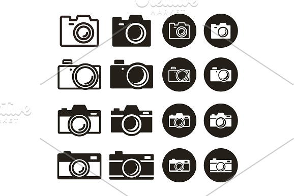Photography Camera Icon Symbol Set in Graphics - product preview 3