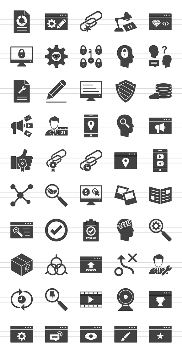 50 IT Services Glyph Icons in Graphics - product preview 1