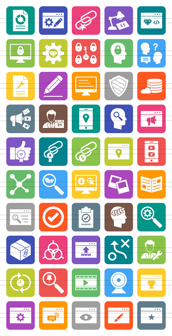50 IT Services Round Corner Icons in Graphics - product preview 1