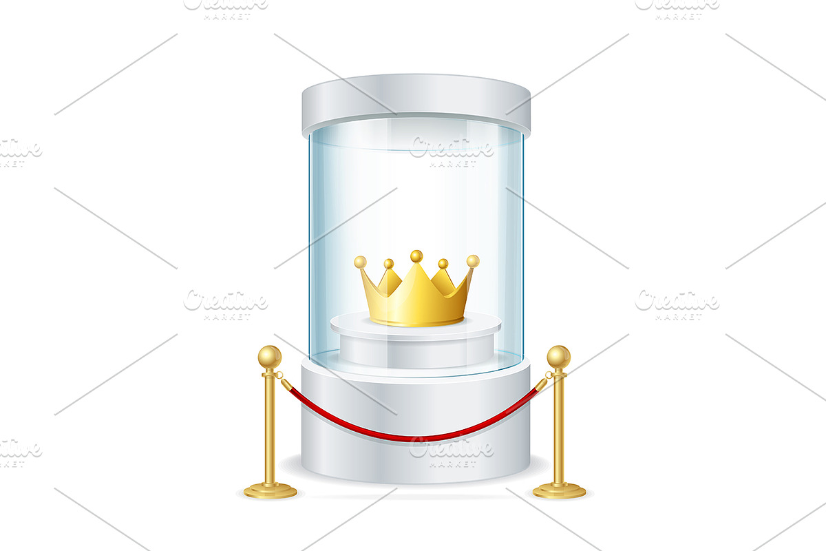 Showcase with Crown and Rope Barrier in Illustrations - product preview 8