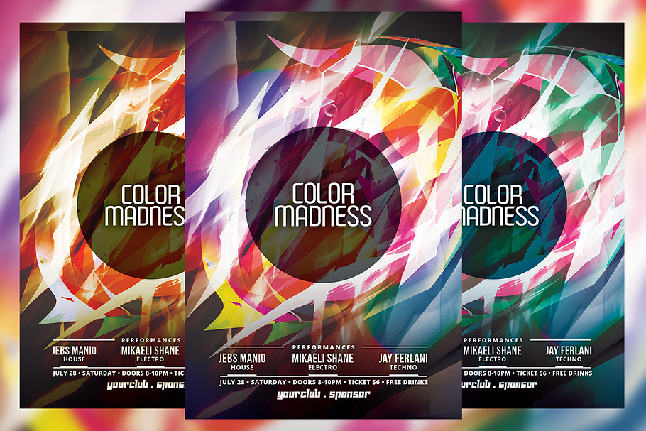 Color Madness Party Flyer
