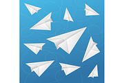 Paper Aircraft Fly on Background