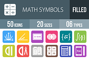 50 Math Symbols Round Corner Icons