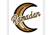 Color vintage ramadan emblem