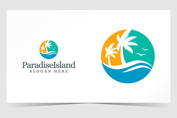 Paradise Island Logo in Logo Templates - product preview 2