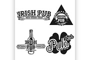 Vintage irish pub emblems