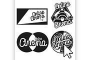 Vintage online cinema emblems