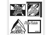 Vintage real estate agency emblems