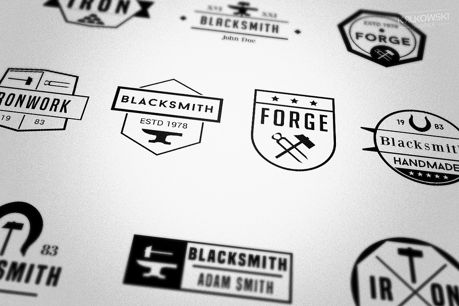 Blacksmith Forge Badges Logos in Logo Templates - product preview 8