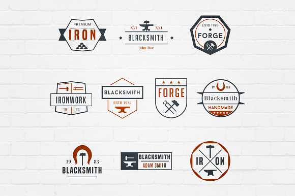 Blacksmith Forge Badges Logos in Logo Templates - product preview 2