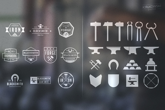 Blacksmith Forge Badges Logos in Logo Templates - product preview 3