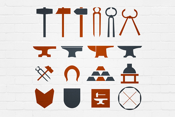 Blacksmith Forge Badges Logos in Logo Templates - product preview 4